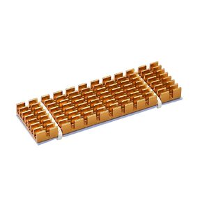 DMiotech 1 Set 70x22x6mm Aluminum Radiator for 2280 Hard Drive Heatsink with 1xThermal Pad, 2xRubber Ring Gold Tone for M.2 SSD