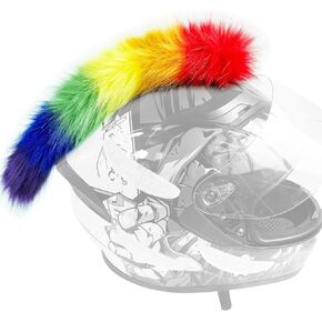 Helmet Mohawk Hawk Cosplay Wig Helmet Accessory for Motorcycle Bicycle Ski Helmets Real Hair Decorations (Helmet not Included)