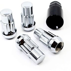 Set of 4 14x1.5 Veritek Chrome Acorn Bulge Tuner 1.75 Inch Wheel Locks for Aftermarket Custom Wheels SUV Truck