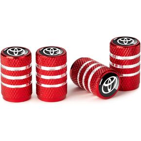 غطاء غطاء جذع صمام الإطارات لسيارة Toyota Tacoma Avalon Camry Prius Avalon Corolla RAV4 Highlander Belt O-Ring Seal مقاومة للتآكل أغطية صمامات الإطارات 4 قطع باللون الأحمر. in Kuwait