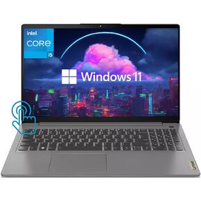 كمبيوتر محمول Lenovo 15.6 بوصة Ideapad 3، كمبيوتر محمول بشاشة لمس FHD، Intel Core i5-1155G7 رباعي النواة (Beats i7-1065G7)، إضاءة خلفية، عمر بطارية طويل، Win 11، مع حزمة WOWPC (ذاكرة وصول عشوائي سعتها 16 جيجابايت | 1 تيرابايت PCIe SSD)