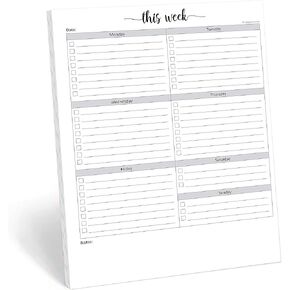 321Done Weekly Checklist Notepad - 50 Sheets (5.5" x 8.5") - This Week to Do Notepad Tear Off Planning Pad, Planner Checklist Organizing - Made in USA - Simple Script