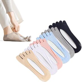 6 Pairs Toe Socks for Bunions, Low Cut Sockalign USA Toe Socks for Women, Five Finger Bunion Socks for Women, Non-slip and Breathable Bunion Corrector for Women Big Toe