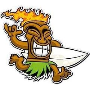 NI388 **2-Pack** Tiki Surfer Sticker/Decal | Premium Quality Vinyl Sticker | 3.5-Inches by 3.5-Inches