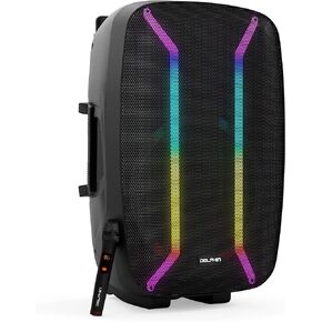 Dolphin SPX-2115R 15" Bluetooth Party Speaker Professional Audio System w/Trolley Handle, XLR, Mic & Guitar Inputs | Loud & DEEP BASS