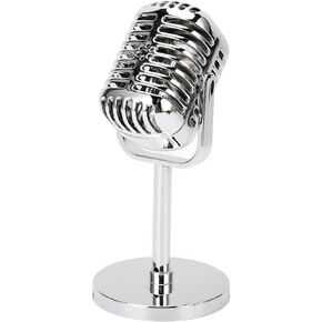Retro Microphone Props, Vintage Prop Mic Props Model Stage Table Ornament for Halloween Wedding Birthday Party Decoration