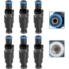 6Pcs Fuel Injectors ANGLEWIDE FJ704,89017615 Fuel Injectors Set fit for 2005-2009 for Chevrolet for Equinox 3.4L, 2006-2009 for Pontiac for Torrent 3.4L, 4 Holes