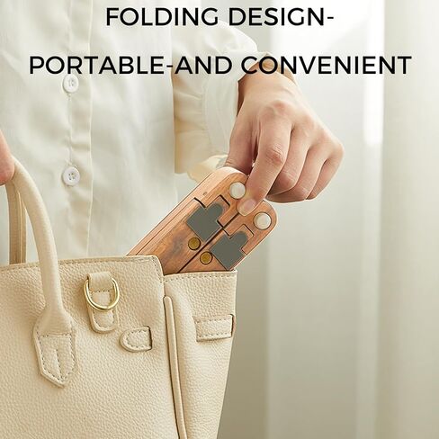 حامل خشبي للكمبيوتر اللوحي والكمبيوتر المحمول قابل للتعديل، حامل كمبيوتر محمول خشبي قابل للطي لجهاز MacBook/iPad، حامل كمبيوتر محمول عالمي للكمبيوتر المحمول، حجم صغير/خفيف الوزن/زوايا متعددة in Kuwait