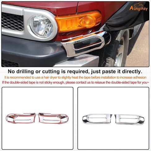 غطاء مصباح الضوء الخلفي مناسب Toyot@a FJ Cruiser 2007-2024 غطاء الضوء الخلفي الذيل مصباح حماية الإطار حواف ضوء الفرامل الخلفية غطاء الكسوة الخلفية غطاء الديكور الأمامي حماية ملحقات ABS in Kuwait