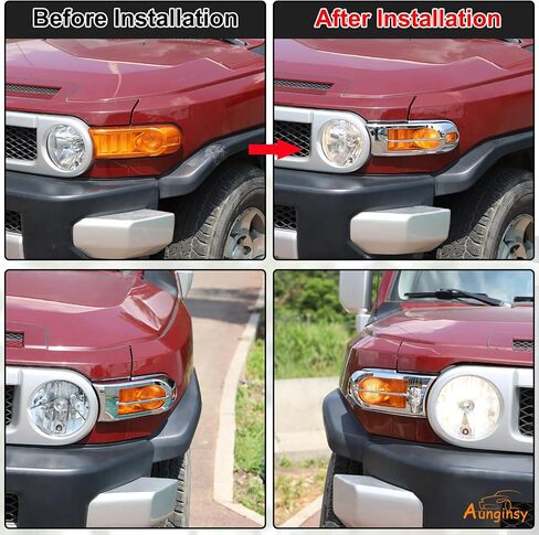 غطاء مصباح الضوء الخلفي مناسب Toyot@a FJ Cruiser 2007-2024 غطاء الضوء الخلفي الذيل مصباح حماية الإطار حواف ضوء الفرامل الخلفية غطاء الكسوة الخلفية غطاء الديكور الأمامي حماية ملحقات ABS in Kuwait