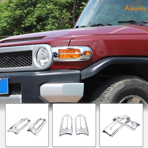 غطاء مصباح الضوء الخلفي مناسب Toyot@a FJ Cruiser 2007-2024 غطاء الضوء الخلفي الذيل مصباح حماية الإطار حواف ضوء الفرامل الخلفية غطاء الكسوة الخلفية غطاء الديكور الأمامي حماية ملحقات ABS in Kuwait