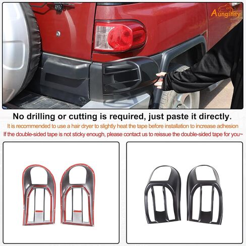 غطاء مصباح الضوء الخلفي مناسب Toyot@a FJ Cruiser 2007-2024 غطاء الضوء الخلفي الذيل مصباح حماية الإطار حواف ضوء الفرامل الخلفية غطاء الكسوة الخلفية غطاء الديكور الأمامي حماية ملحقات ABS in Kuwait