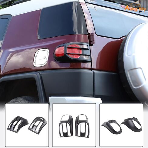غطاء مصباح الضوء الخلفي مناسب Toyot@a FJ Cruiser 2007-2024 غطاء الضوء الخلفي الذيل مصباح حماية الإطار حواف ضوء الفرامل الخلفية غطاء الكسوة الخلفية غطاء الديكور الأمامي حماية ملحقات ABS in Kuwait