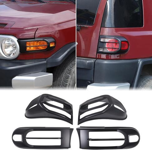 غطاء مصباح الضوء الخلفي مناسب Toyot@a FJ Cruiser 2007-2024 غطاء الضوء الخلفي الذيل مصباح حماية الإطار حواف ضوء الفرامل الخلفية غطاء الكسوة الخلفية غطاء الديكور الأمامي حماية ملحقات ABS in Kuwait