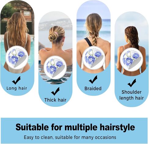 قبعة سباحة من السيليكون على شكل زهرة، تصميم مريح ثلاثي الأبعاد للبالغين للشعر الطويل أو القصير، ناعمة وقابلة للتمدد in Kuwait