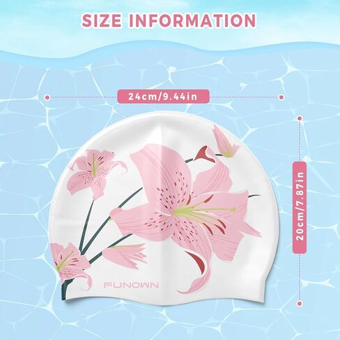 Flower Silicone Swim Cap,3D Ergonomic Design for Adults for Long or Short Hair,Soft Stretchable in Saudi Arabia