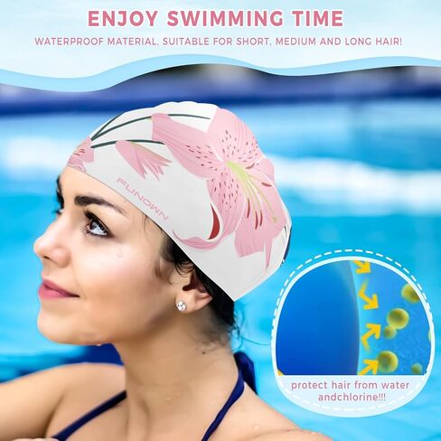Flower Silicone Swim Cap,3D Ergonomic Design for Adults for Long or Short Hair,Soft Stretchable in Saudi Arabia