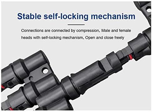 زوج واحد من موصل اللوحة الشمسية MC-4 T فرع موصلات كابل مقرنة - 1 ذكر إلى 4 أنثى (M/4F) و1 أنثى إلى 4 ذكر (F/4M) للاتصال المتوازي بين الألواح الشمسية in Kuwait