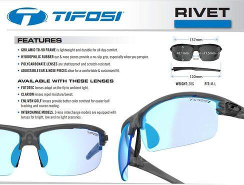 Rivet Sport Sunglasses, Ideal For Cycling, Golf, Pickleball, Running And Tennis in Kuwait