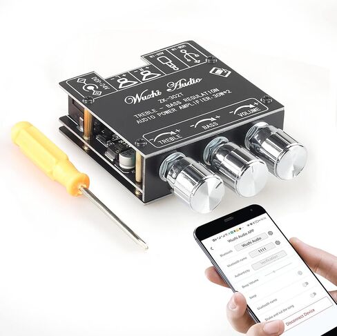 ZK-302T 30W+30W لوحة مضخم صوت بلوتوث مع التحكم في التطبيق (Android فقط)، DC12V يدعم إدخال Bluetooth/AUX/USB للوحة مكبرات الصوت اللاسلكية DIY in Kuwait