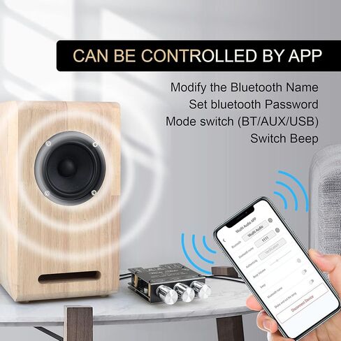 ZK-302T 30W+30W لوحة مضخم صوت بلوتوث مع التحكم في التطبيق (Android فقط)، DC12V يدعم إدخال Bluetooth/AUX/USB للوحة مكبرات الصوت اللاسلكية DIY in Kuwait