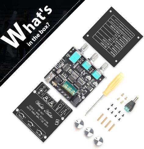 ZK-302T 30W+30W لوحة مضخم صوت بلوتوث مع التحكم في التطبيق (Android فقط)، DC12V يدعم إدخال Bluetooth/AUX/USB للوحة مكبرات الصوت اللاسلكية DIY in Kuwait