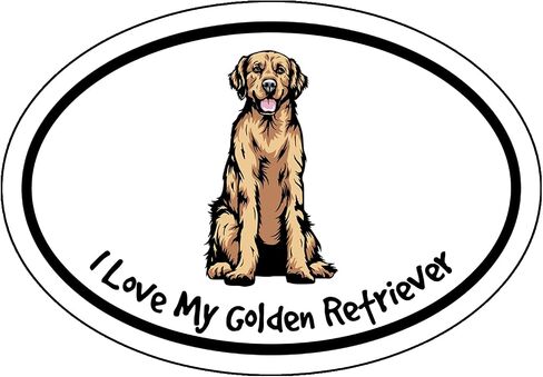 ملصق من الفينيل من WickedGoodz I Love My Golden Retriever - ملصق ممتص للصدمات من سلالة الكلاب - لأجهزة الكمبيوتر المحمولة والنوافذ والسيارات والشاحنات in Saudi Arabia