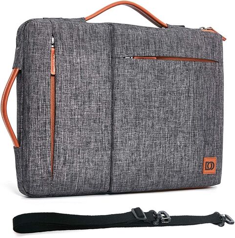 DOMISO 14 Inch Laptop Sleeve Shoulder Bag Case Pouch for 14" Lenovo Chromebook S330 / ThinkPad A475 A485 E485 T480s / HP ProBook 640 645 G4 / Dell Chromebook 14, Grey in Saudi Arabia