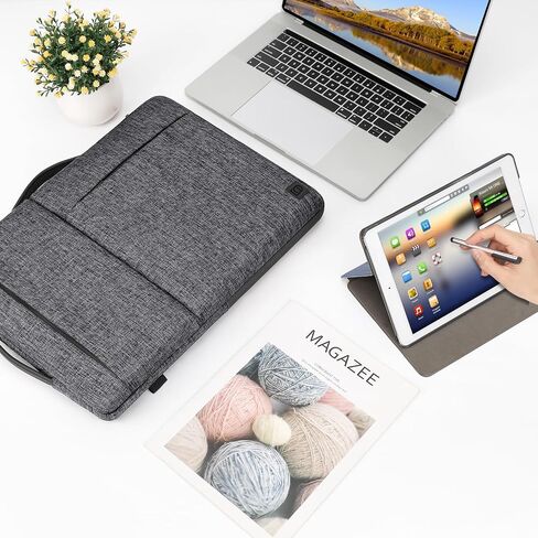 DOMISO 14 Inch Laptop Sleeve Shoulder Bag Case Pouch for 14" Lenovo Chromebook S330 / ThinkPad A475 A485 E485 T480s / HP ProBook 640 645 G4 / Dell Chromebook 14, Grey in Saudi Arabia