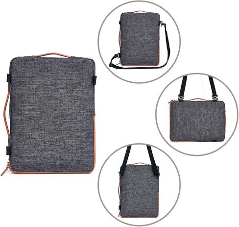DOMISO 14 Inch Laptop Sleeve Shoulder Bag Case Pouch for 14" Lenovo Chromebook S330 / ThinkPad A475 A485 E485 T480s / HP ProBook 640 645 G4 / Dell Chromebook 14, Grey in Saudi Arabia