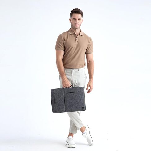 DOMISO 14 Inch Laptop Sleeve Shoulder Bag Case Pouch for 14" Lenovo Chromebook S330 / ThinkPad A475 A485 E485 T480s / HP ProBook 640 645 G4 / Dell Chromebook 14, Grey in Saudi Arabia