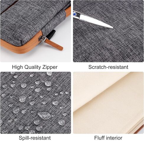 DOMISO 14 Inch Laptop Sleeve Shoulder Bag Case Pouch for 14" Lenovo Chromebook S330 / ThinkPad A475 A485 E485 T480s / HP ProBook 640 645 G4 / Dell Chromebook 14, Grey in Saudi Arabia