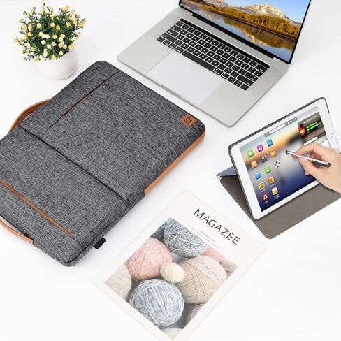 DOMISO 14 Inch Laptop Sleeve Shoulder Bag Case Pouch for 14" Lenovo Chromebook S330 / ThinkPad A475 A485 E485 T480s / HP ProBook 640 645 G4 / Dell Chromebook 14, Grey in Saudi Arabia