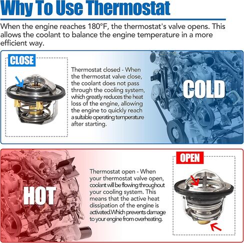 131-131 بديل منظم حرارة مبرد المحرك لجنرال موتورز، 180 درجة متوافق مع محرك الديزل 2001-2015 جي إم سي 6.6 لتر دوراماكس in Kuwait