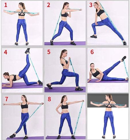 7 Ring Stretch Resistance Exercise Band, Miracle Miles Band, Yoga Stretching, Arm, Shoulders Foot, Leg Fitness Home Gym Physical Therapy Band in Saudi Arabia
