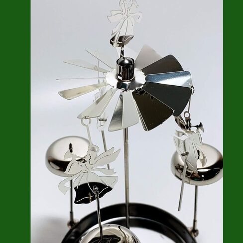 Spinning Angels Tealight Candle Spinner with Bell Chimes - Swedish Scandinavian Style Design - Approximately 8" H in Saudi Arabia