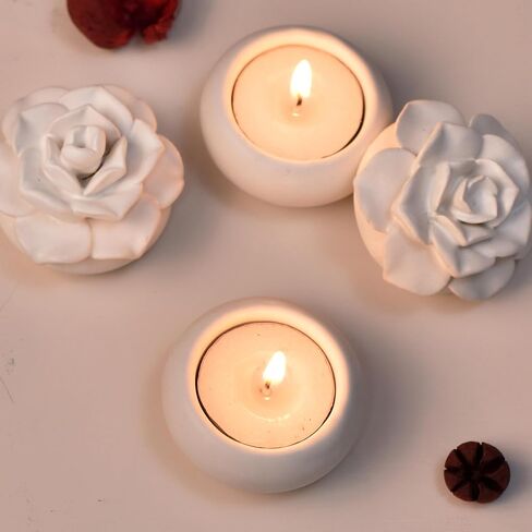 حامل شموع Tealight مرسومة يدويًا من IndianShelf لعيد الميلاد وعيد الفصح لتزيين المنزل قطع مركزية للطاولات وحاملات الشموع لأضواء الشاي السيراميكية - 9 قطع in Saudi Arabia