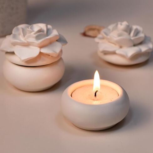 حامل شموع Tealight مرسومة يدويًا من IndianShelf لعيد الميلاد وعيد الفصح لتزيين المنزل قطع مركزية للطاولات وحاملات الشموع لأضواء الشاي السيراميكية - 9 قطع in Saudi Arabia