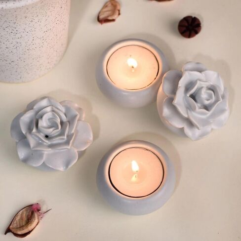 حامل شموع Tealight مرسومة يدويًا من IndianShelf لعيد الميلاد وعيد الفصح لتزيين المنزل قطع مركزية للطاولات وحاملات الشموع لأضواء الشاي السيراميكية - 9 قطع in Saudi Arabia