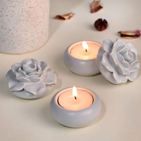 حامل شموع Tealight مرسومة يدويًا من IndianShelf لعيد الميلاد وعيد الفصح لتزيين المنزل قطع مركزية للطاولات وحاملات الشموع لأضواء الشاي السيراميكية - 9 قطع in Saudi Arabia