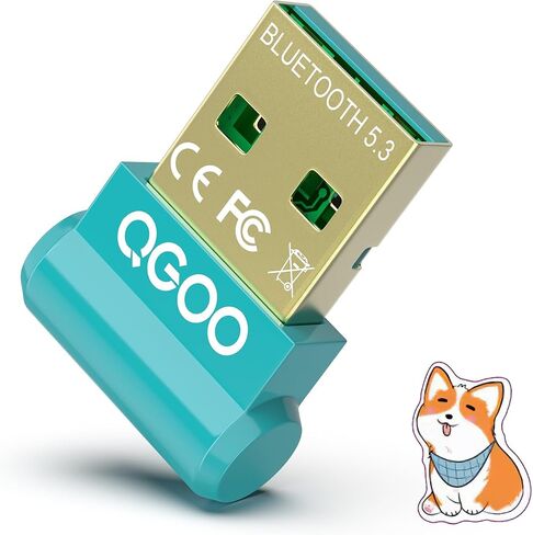 USB Bluetooth Adapter for PC - QGOO Bluetooth Dongle 5.3 EDR, Wireless Bluetooth Receiver for Desktop Computer Laptop Bluetooth Windows 8.1/10/11（green-186） in Saudi Arabia