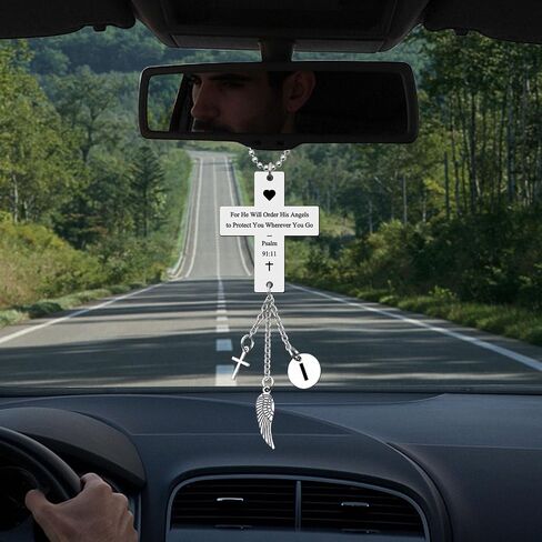 Bible Verse Car Hanging Ornaments Car Pendant for Home Vehicle Religious Car Faith Gifts for Men Women Car Rear View Mirror Hanging Christmas Birthday Easter Prayer Gift Letter S Gifts for Women Men in Saudi Arabia
