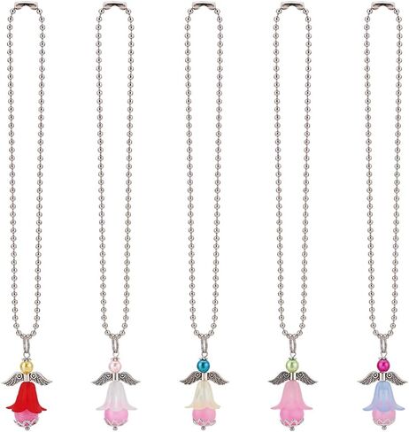 5 قطعة قلادة الملاك الاكريليك سيارة مرآة الرؤية الخلفية سحر نافذة Suncatcher Kerchain المعلقات مع سلسلة للمنزل الديكور سيارة الشنق حلية Keyrings حقيبة قلادة الملحقات in Kuwait