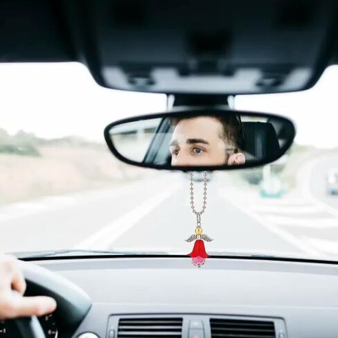 5 قطعة قلادة الملاك الاكريليك سيارة مرآة الرؤية الخلفية سحر نافذة Suncatcher Kerchain المعلقات مع سلسلة للمنزل الديكور سيارة الشنق حلية Keyrings حقيبة قلادة الملحقات in Kuwait