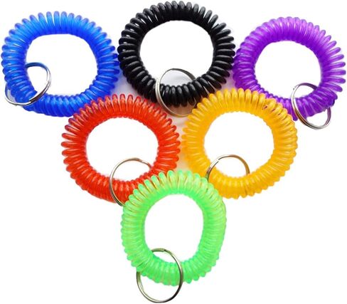 Pack of 36 Colorful Spring Spiral Wrist Coil Key Chain, Wristband Key Ring (Assorted Color) in Kuwait