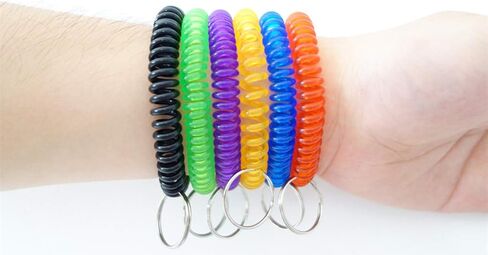 Pack of 36 Colorful Spring Spiral Wrist Coil Key Chain, Wristband Key Ring (Assorted Color) in Kuwait
