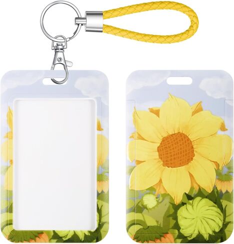 ID Card Badge Holder Key Chain with Metal Keyring, Plastic Slide Open with ID Window for Women Men Girls Students,Cat in Kuwait