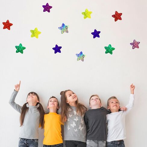2000 قطعة 4 لفات 1 بوصة/2.54 سم ملصقات نجوم ذاتية اللصق لمخططات المكافآت، ملصقات نجوم من رقائق معدنية ملصقات حافزة ملصقات نجوم لامعة للأطفال والمعلمين والمكاتب المدرسية in Kuwait