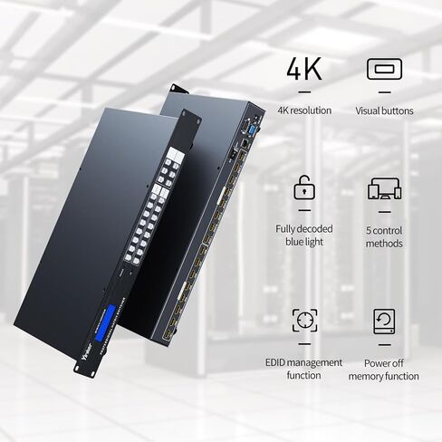 مصفوفة HDMI 8 × 8 مع واجهة المستخدم الرسومية على الويب، 4K 8 في 8 خارج HDMI مصفوفة محول مقسم لحامل حامل 1U، يدعم EDID، جهاز تحكم عن بعد بالأشعة تحت الحمراء، RS232، LAN in Kuwait