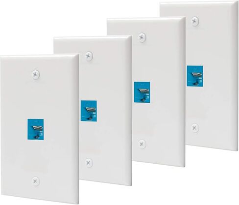 منفذ لوحة الحائط إيثرنت 1 منفذ 4 حزم، Cat6 RJ45 كيستون لوحة الحائط جاك أنثى إلى أنثى غطاء حماية in Kuwait